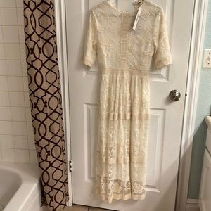 Piper and scoot medium cream lace dress